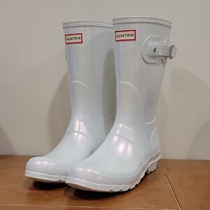 Hunter Shimmer White Boots